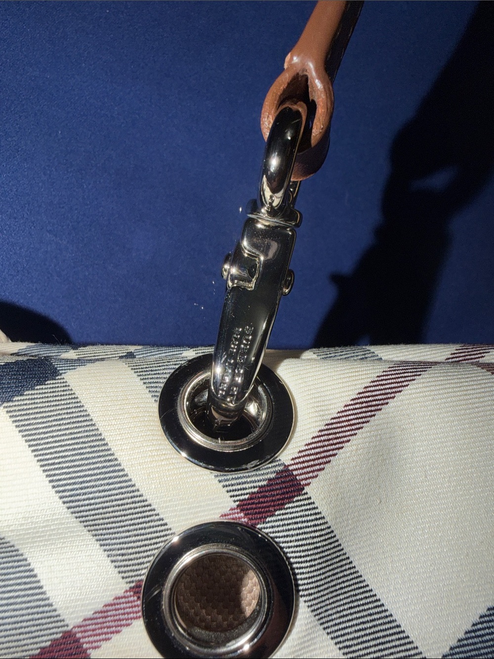 Burberry Blue Label - Beige Plaid-Trim Women’s Tote Bag - Brown Accent - Picture 6 of 8